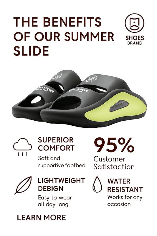 2398 Men’s Slip-On Comfort Sandals – No-Strap Open-Toe Slides with Soft Cushioned Footbed | Anti-Slip Sole | Lightweight & Breathable Summer Sandals for Casual, Indoor & Outdoor Use2