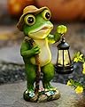 twinbling Solar Frog Garden Decor with Lantern Outdoor Statue for Patio Pathway Frog Figurine for Yard Decoration Lawn Ornament Gardening Gifts for Women Mom Grandma