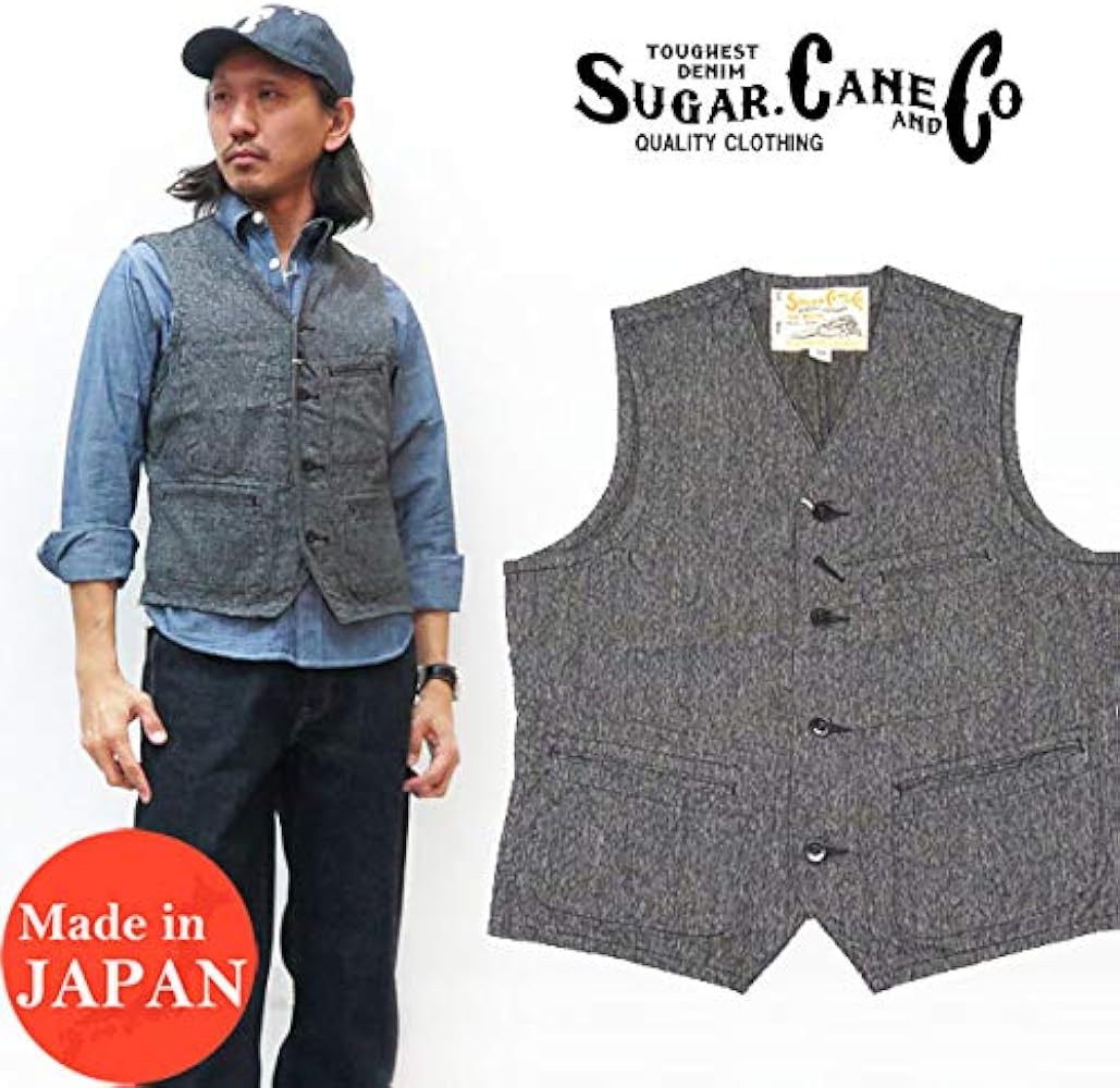 SUGAR CANE SC12795 ブラックコバートワークベスト　40サイズ. Amazon.co.jp: (シュガーケーン)SUGAR CANE ベスト ワーク ブラック