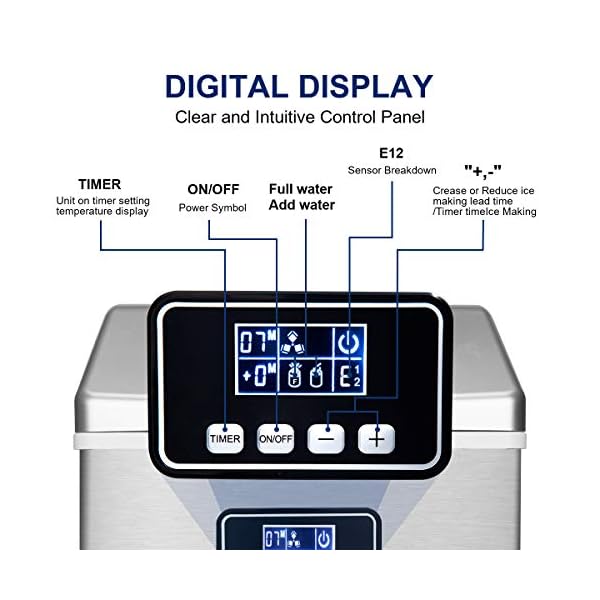 Euhomy Ice Maker Machine Countertop, 40Lbs/24H Portable Compact Ice