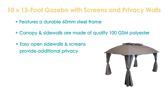 さびページ Amazon.com : Sunnydaze 10x13 Soft Top Patio Gazebo Canopy