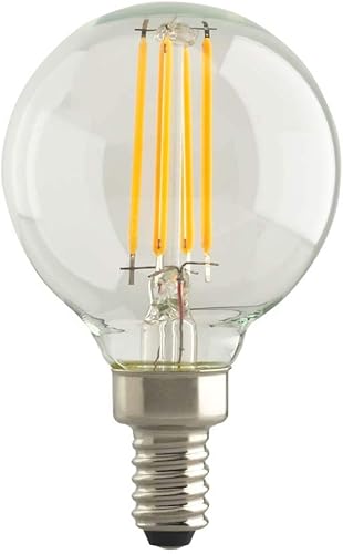 Satco LED G16.5 de 5.5 W; transparente; base de candelabro; 2700 K; 500 lúmenes; 120 V