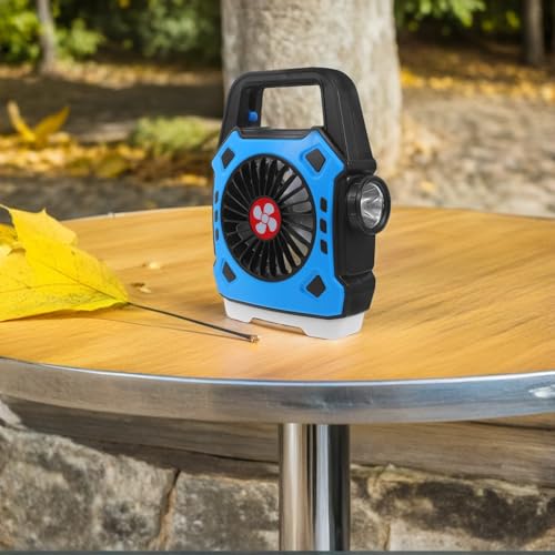Lámpara de ventilador recargable portátil LED para emergencias en coche 5