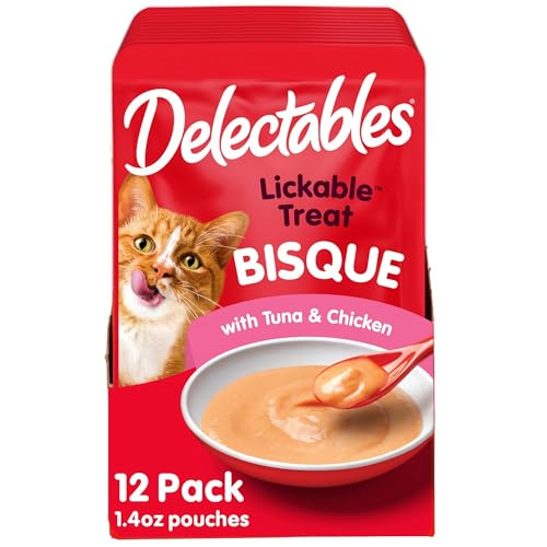 Delectables Bisque Lickable Wet Cat Treats - Tuna & Chicken 1.4 oz (Pack of 12)