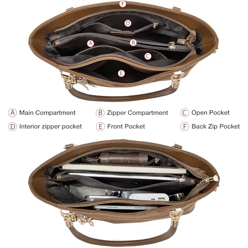Image of FOXLOVER Soft Genuine Leather Medium Purses for Women Tote Bag Handbags with Top-handles Shoulder Satchel Purse