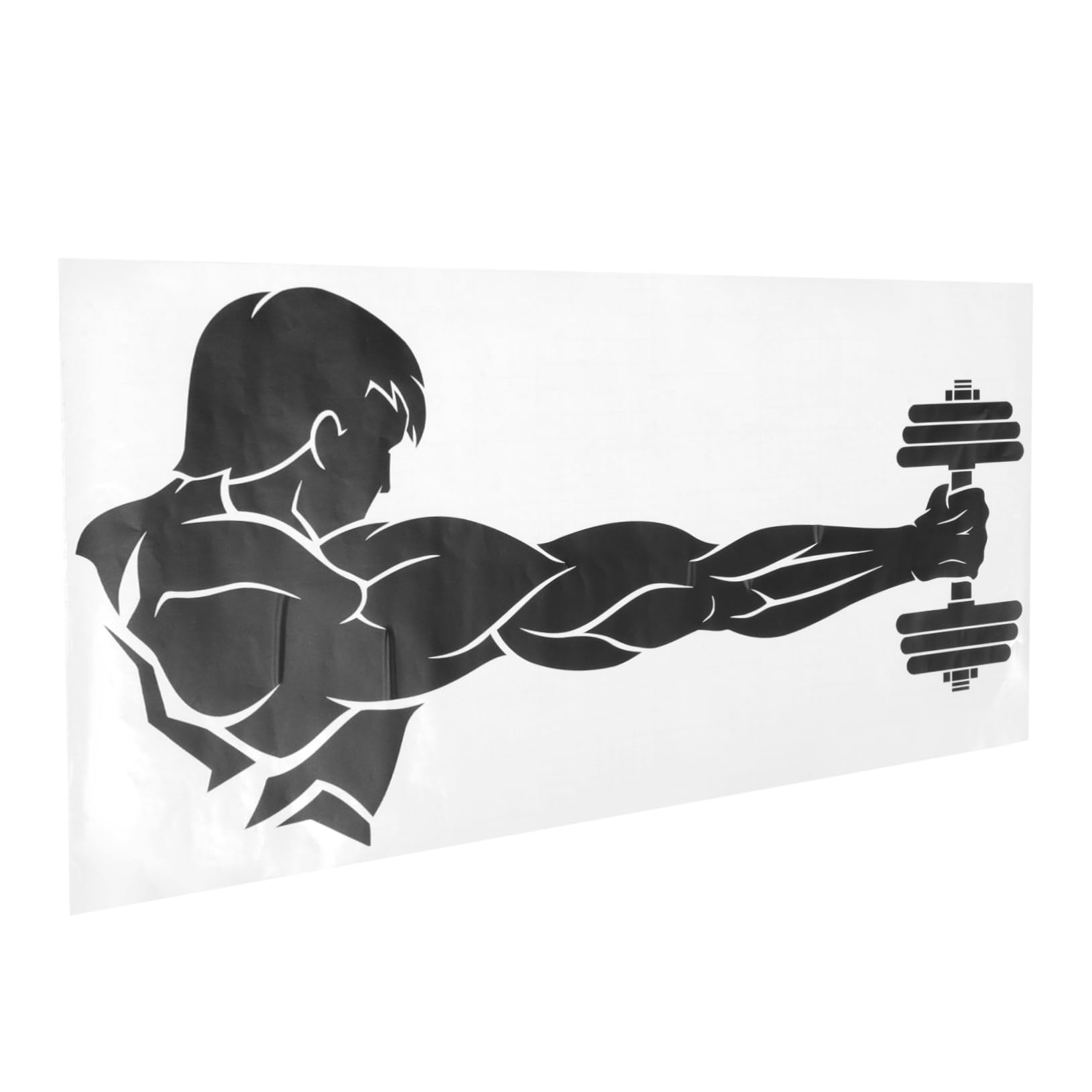 Toddmomy Autocollant Mural Sportif Sticker Décoratif Musculation Avec Athlète Tenant Un Haltère Pour Salle De Gym Et Décoration Intérieure