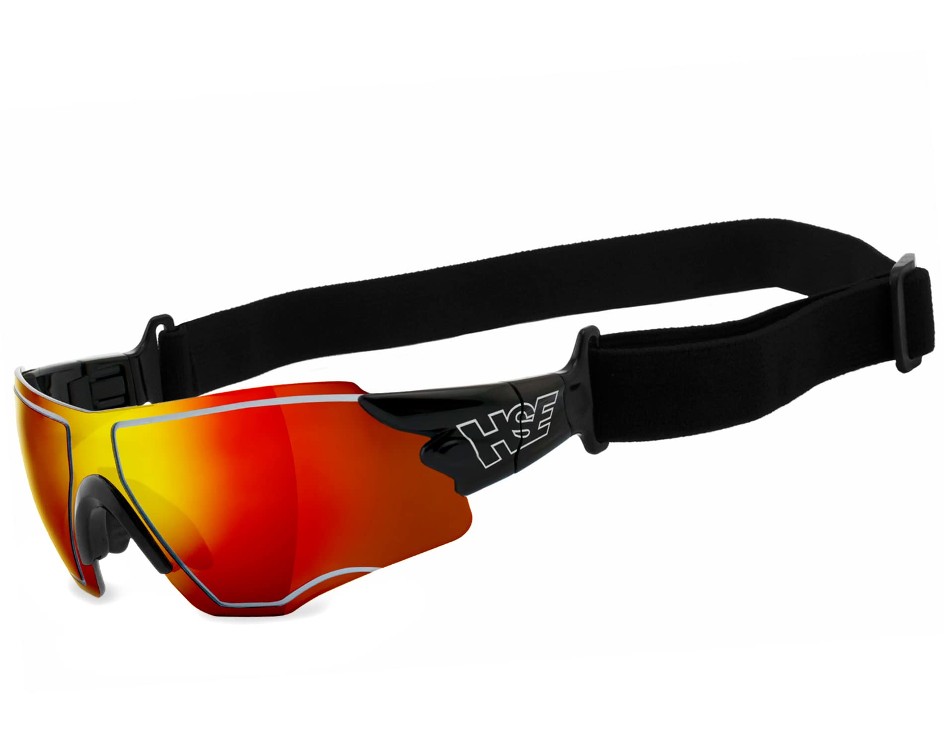filtr ochronny UV400, HLT® szkło bezpieczne z tworzywa sztucznego zgodnie z normą DIN EN 166 | okulary sportowe, okulary rowerowe, okulary przeciwsłoneczne| oprawka okularów: czarne, okulary: SPEEDWULF