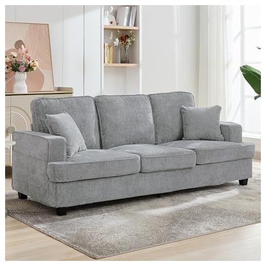 Korser Luxurious 3-Seater Couch in Pewter
