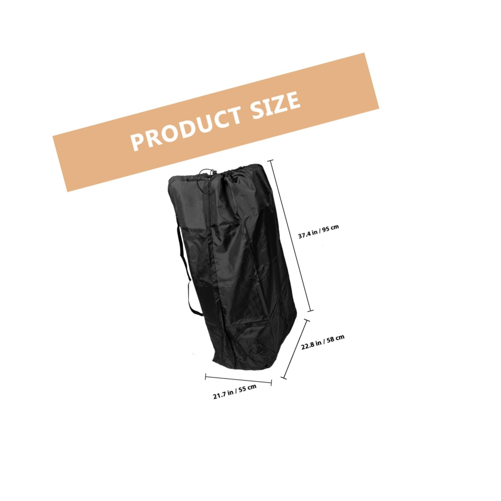 Borsa da Viaggio per Passeggino Nero in Nailon Due Spallacci e Chiusura a Cordoncino Bloccabile per Viaggi in Aereo e Trip Comodi