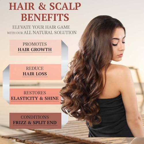 Image of 100% Pure Rosemary Oil for Hair Growth, Infused with Biotin, Jojoba & Castor Oils - Natural Hair Strengthening Serum, Scalp and Beard Oil, Aceite De Romero para El Cabello