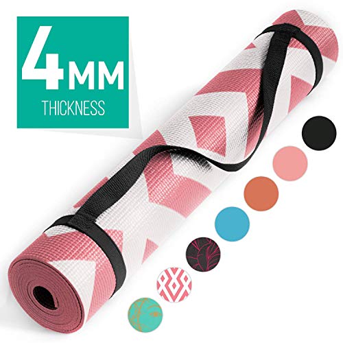 Nicole Miller Yoga Workout Mat, Thick Yoga Exercise Mat for Home Gym