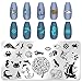 WOKOTO 6Pcs Beach Nail Stamping Kit Seaside Holiday Nail Stamping Plates For Nails Summer Nail Art Stamps Plates Palm Tree Boat Fish Flower Nail Stamp Plates For Nails Designs Stamps For Nail Art
