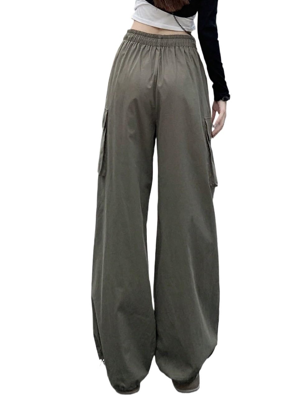 Womens Business Work Casual Pants Womens Drawstring Waist Cargo Pants