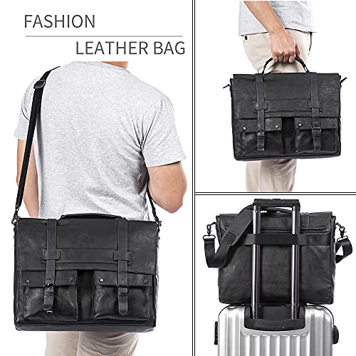 Seyfocnia Leather Messenger Bag For Men thumb #5