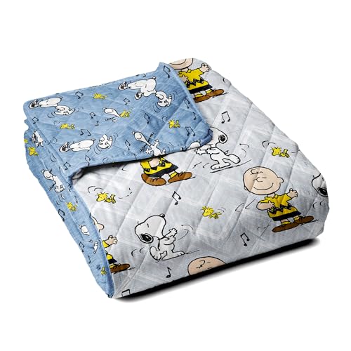 Image of Northwest Peanuts Friends Happy Dance Quilted Throw Blanket 60x80 inches
