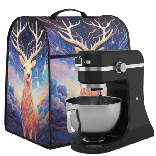 Coffee Maker Cover Starry Sky Deer Animal Kitchen Appliance Covers Small Appliance Covers Blender Cover Juicer Cover Dust Covers for Kitchen Appliances with Top Handle and Pockets,Washable,B602