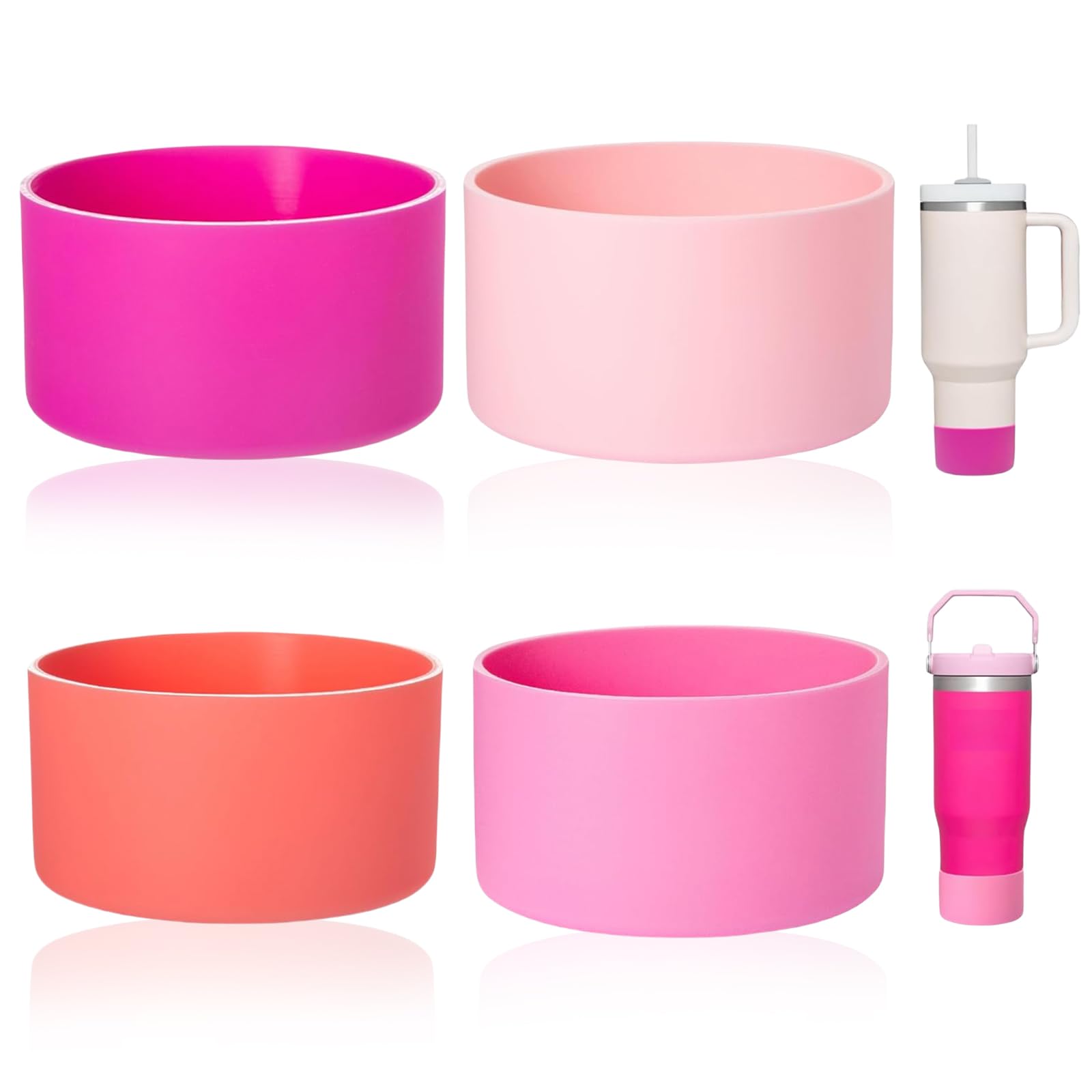 6 Pièces Manchon En Silicone Pour Tumbler Boot Stanley Cup - Housse De Protection Antidérapante Pour Bouteille D'Eau (6 Couleurs)