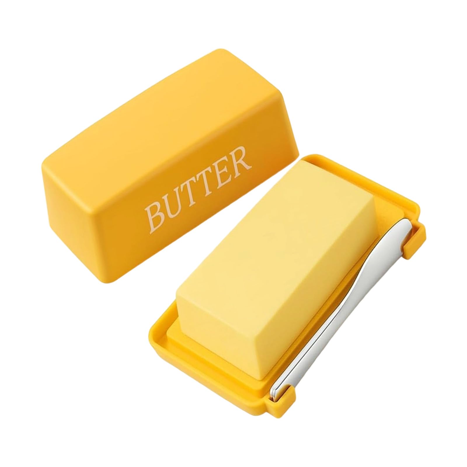 NEWFT PP Butter Box Featuring Integrated Slicers Seal Space Saving Kitchen Organizers Materials PP Butter Storage Box Kitchen Organizers with Sealed Cover