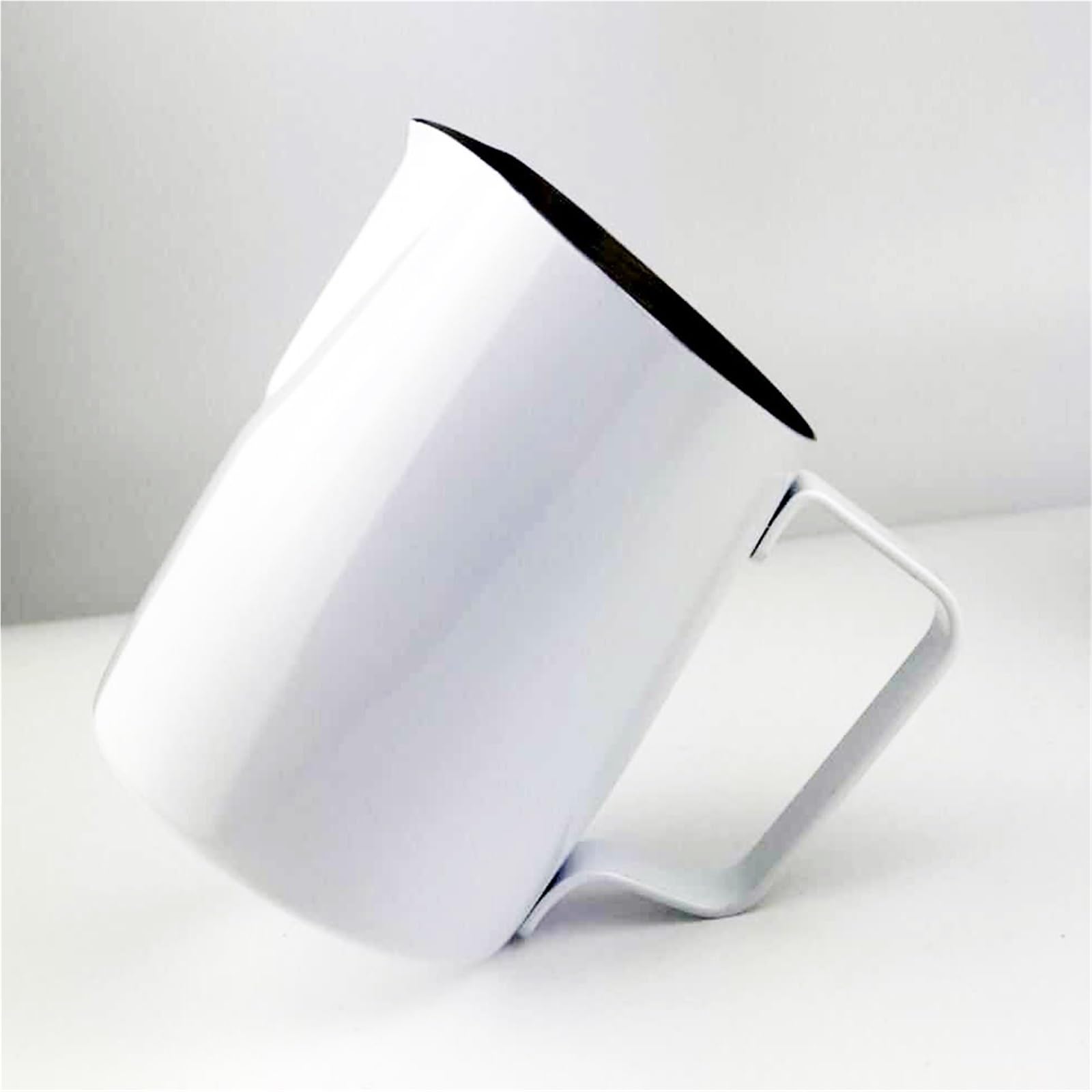 Jarra de café acero inoxidable, jarra for espumar leche, tazas expreso, for espuma artesanal Barista, 2 uds Para Espumar(Black,600ml)