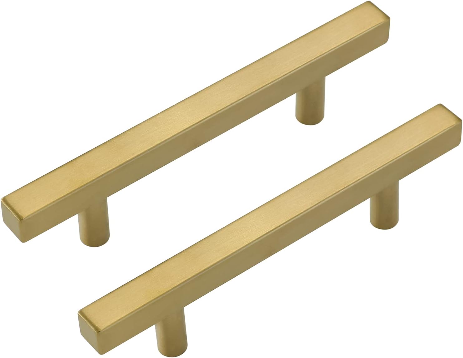 LONTAN 10 Pack 96mm Gold Cupboard Handles Gold Bathroom Handles Stainless Steel Drawer