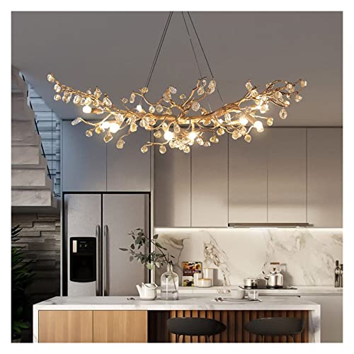 Lustre en cuivre moderne et cristal de roche d'exception - 6