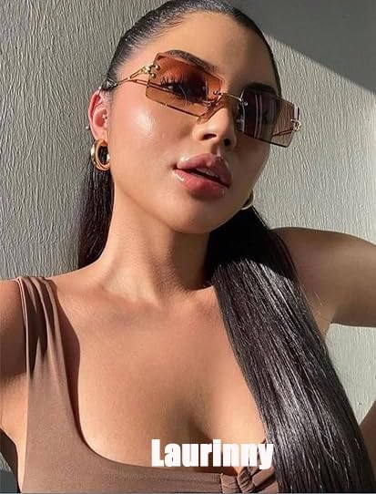 Miniatura 4 de Gafas de sol rectangulares para mujeres y hombres, sin marco, cuadradas, gafas de sol para hombre