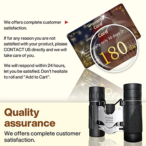 200X25 High Power Compact Binoculars With Clear Low Light Vision, Large Eyepiece Waterproof Binocular For Adults Kids, High Power Easy Focus Binoculars For Bird Watching, Outdoor, Hunting #TOP6