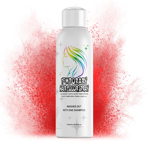 Temporäres Haarfärbespray für Erwachsene – Sofortige Rot-Farbalternative | Nicht klebend, waschbar & sanfte Formel | Für Partys, Halloween, Kostüme (150 ml)