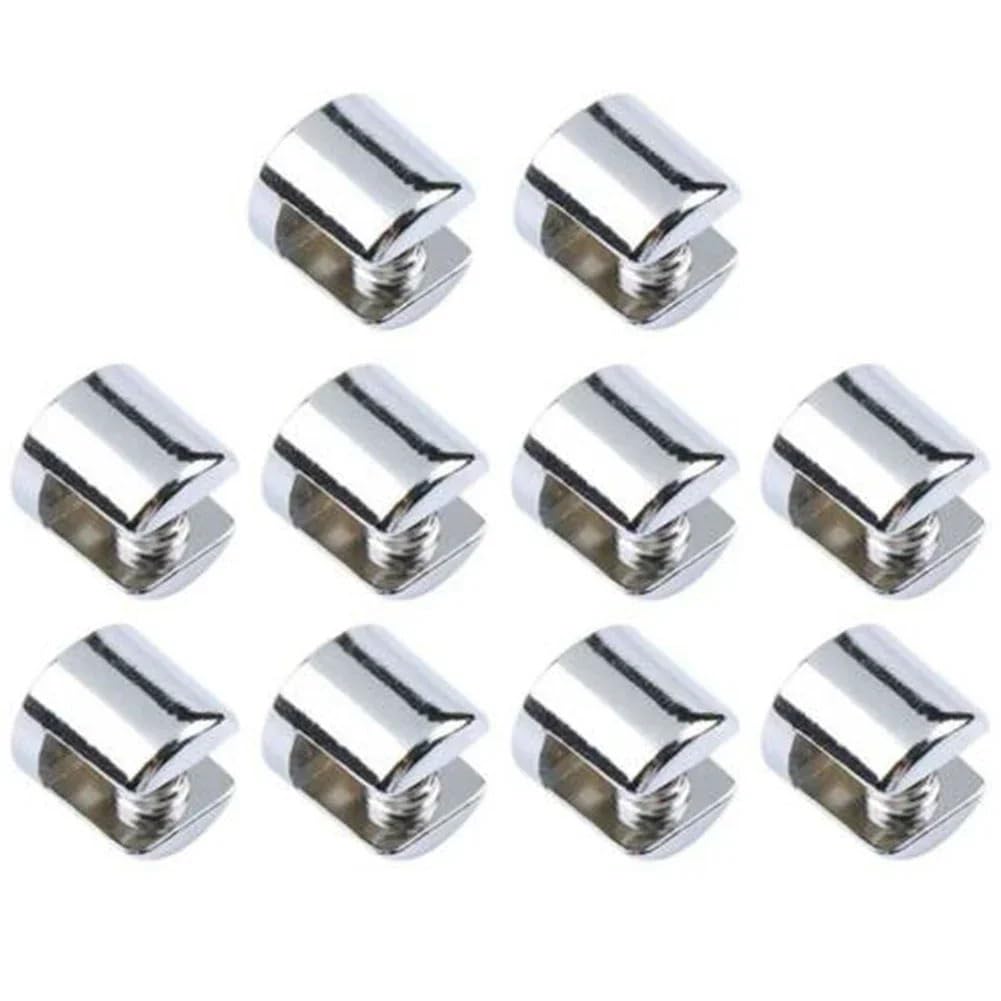Glass Clamps 10 Pcs 6-8mm Glass Clamp Bathroom Mirror Tight Clips Holder
