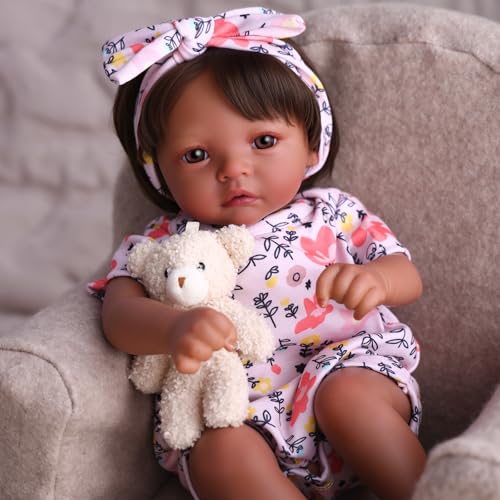 BABESIDE Muñeca Reborn Bebé Negrita Megan 17 pulgadas miniatura 3