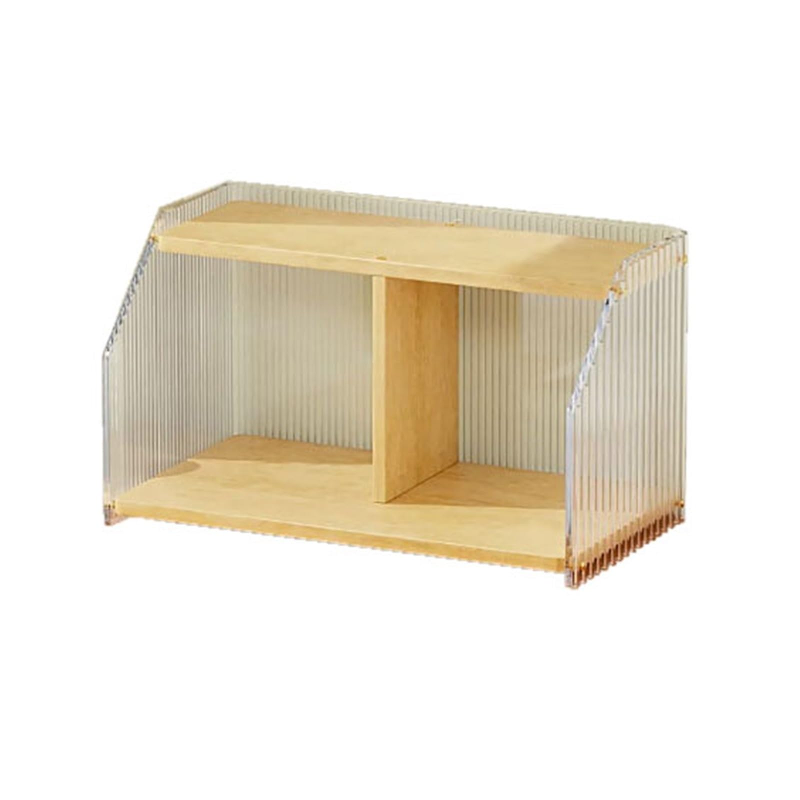 Cenz-888 Portable Bookshelf Office Desk Minimalism Wooden and Ripple Acrylic Bookshelf Dormitory Open Storage Rack Storage Rack