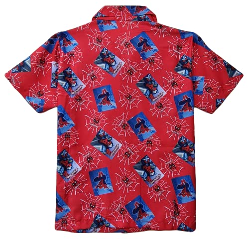 Image of Boys Printed Half Sleeve Night Suit in Red Color Summer Wear Pyjama Set for Boy