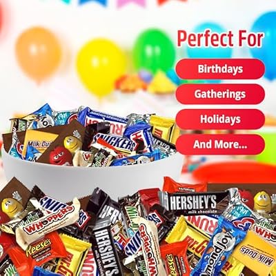 Chocolate Assorted Candy Variety Pack - 5 lb Bulk - Individually Wrapped Mixed Candy Bag - Assorted Chocolates Mix for Parties, Office, Holidays.