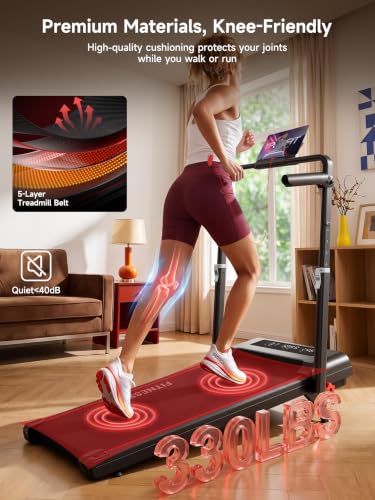 Image of RHYTHM FUN Incline Walking Pad with Handle Bar, 37.5 inch Runng Belt, 300 LBS