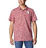 Columbia Collegiate Super Slack Tide-Camiseta Camisa de Senderismo, Ok-Impresión de Terciopelo Rojo Gameday, XL para Hombre