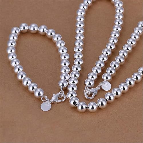 Ensemble de Bijoux en Argent 925 de 10 mm à la brillance et finition haut de gamme