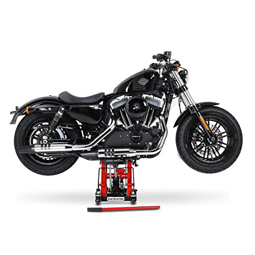 Caballete Elevador Tijera Moto Hidraulico ConStands Mid-Lift L Negro-Rojo