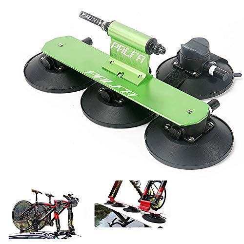Yajun Porte Velos Voiture Ventouse Support à Vélo Toit-Top Alliage D’Aluminium Transportant Porte Bagages Mount Pièces De Vélo,Green-1