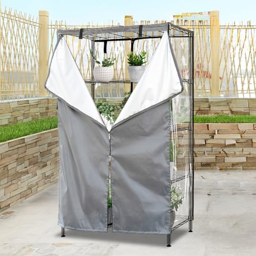 okcool Waterproof Shelf Cover,600D Heavy Duty Wire Shelving Unit Cover,Three Side See Through Panel Clearly Visible (Fits 48" Wx24 Dx72 H Shelves) by okcool - Image 7