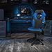 Flash Furniture Chaise de Gaming avec Dossier Haut - Fauteuil de Bureau Ergonomique avec accoudoirs réglables et Tissu en Maille - Parfait comme Chaise de zocker et pour Le Bureau à Domicile - Bleu