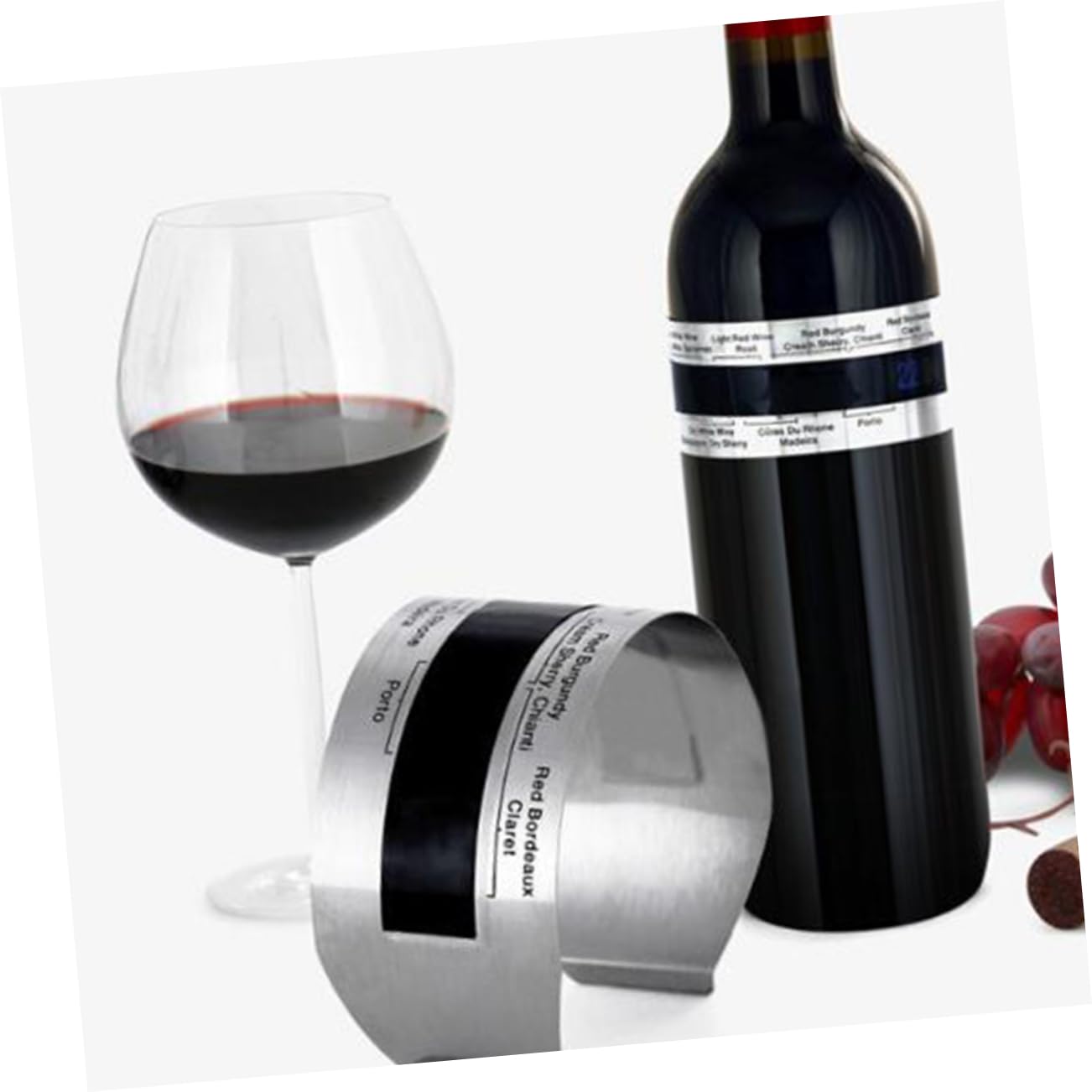 OUNONA 6 Piezas vino digital brazalete de vino comida profesional termómetro digital termómetro liquido termómetro de botella de vino Acero inoxidable juego de vino