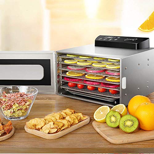 Elektrischer Nahrungsent Dörrobstautomat Edelstahl Dörrautomaten, einschließlich 6 stapelbarer Tabletts, digitaler… – Bild 3