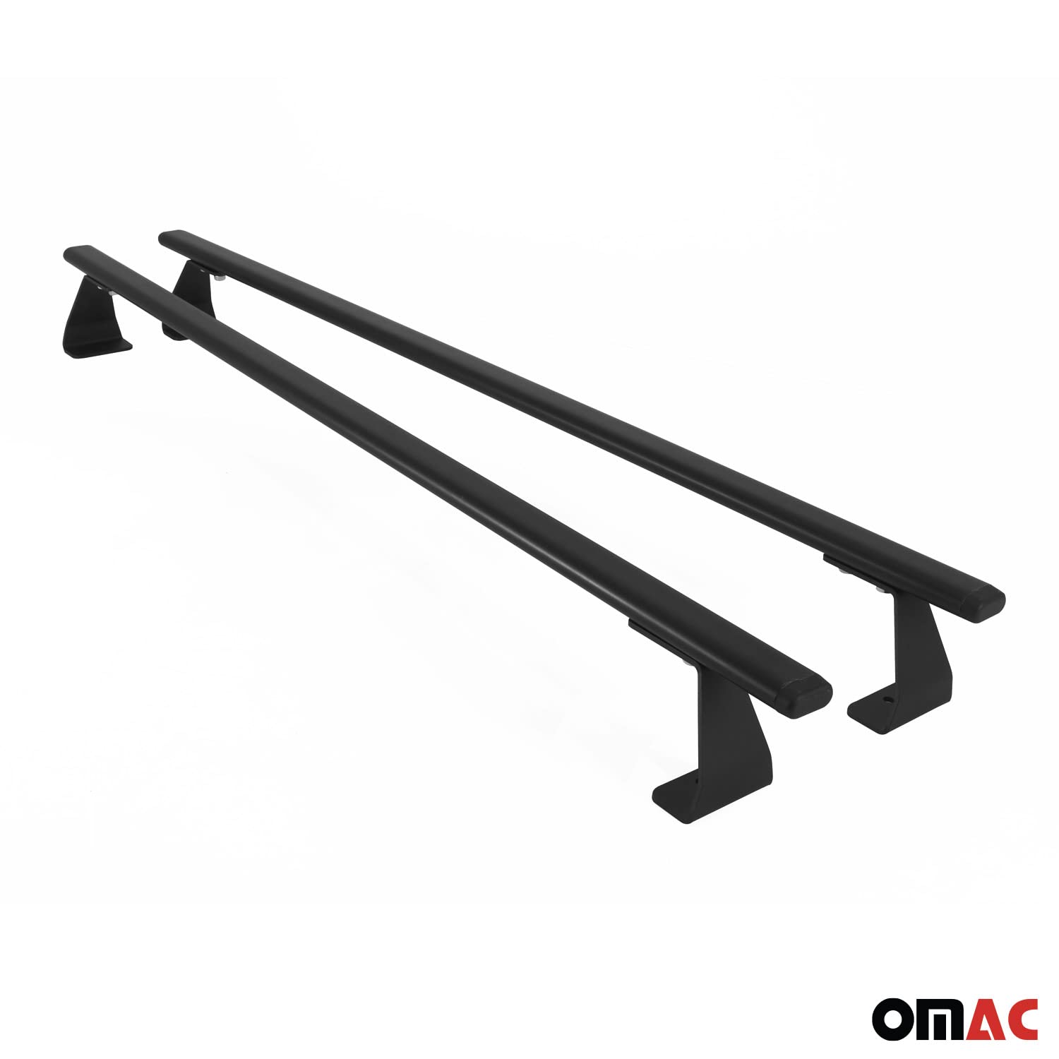 OMAC Heavy Duty Barras de Techo Transversales Compatibles con FIAT Doblo I 2000-2010 – 2 Stangen – Acero Negro