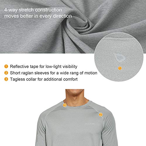 image for BALEAF Men's Quick Dry Short Sleeve T-Shirt Running Workout Shirts Gre