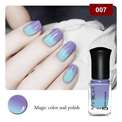 JIEPING 1 Bottle 6ml Color Changing Nail Polish Good For Women All Occasions 007