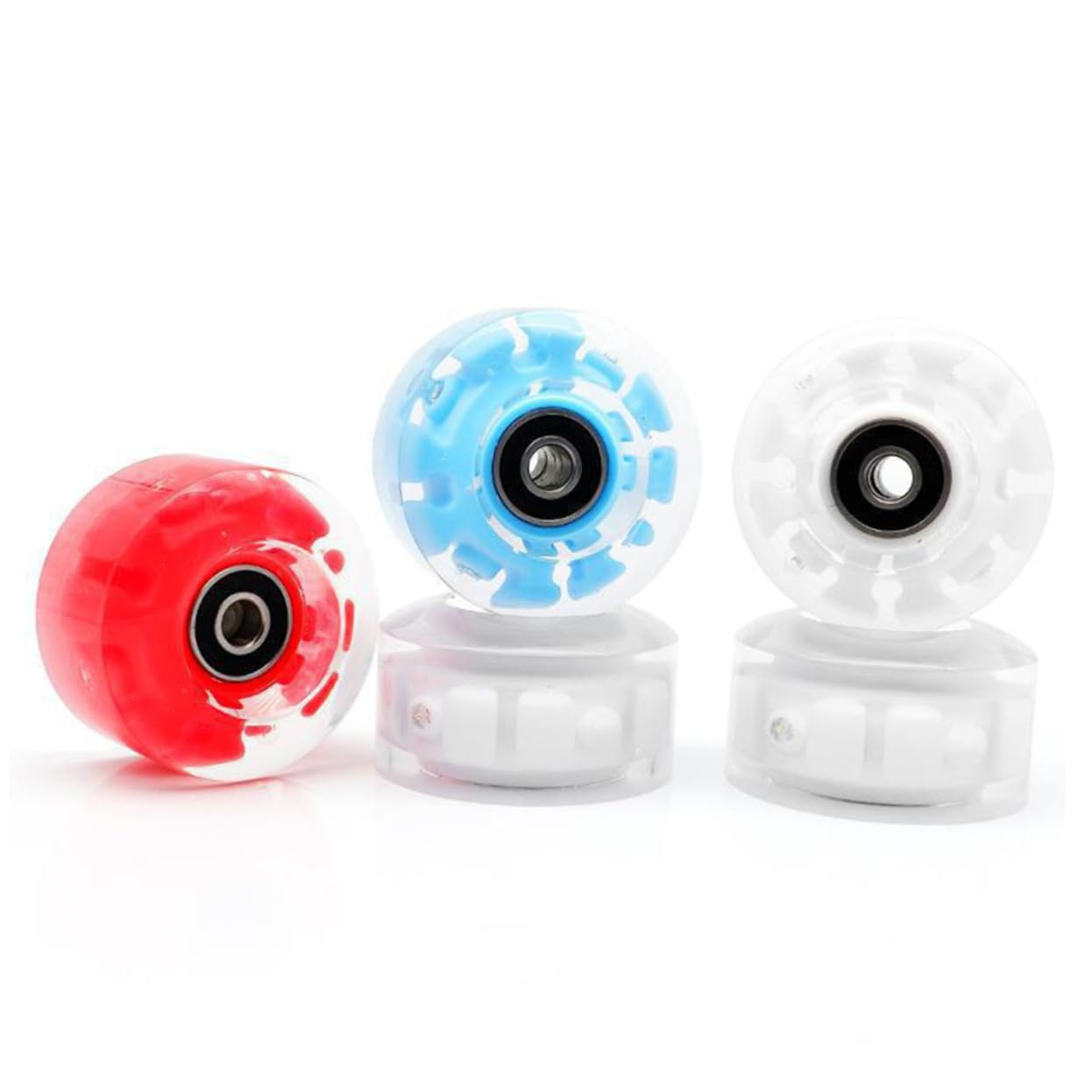 Ruedas Material Pu Resistente Luces Led para Patines de Línea y Base de Soporte para Uso y Superficies al Aire Libre