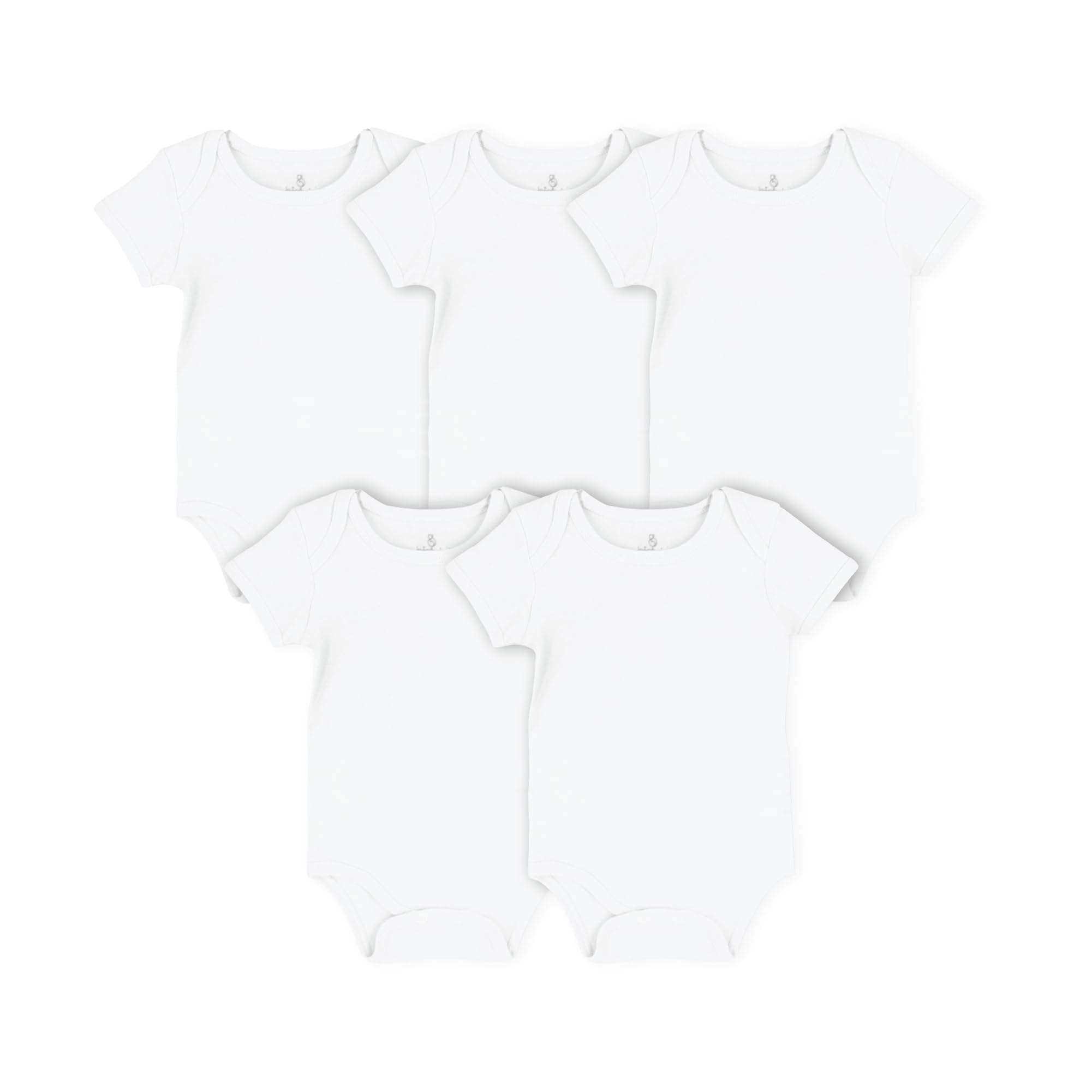 bistyle Body para bebé unisex de manga corta de algodón orgánico para niños y niñas, paquete de 5