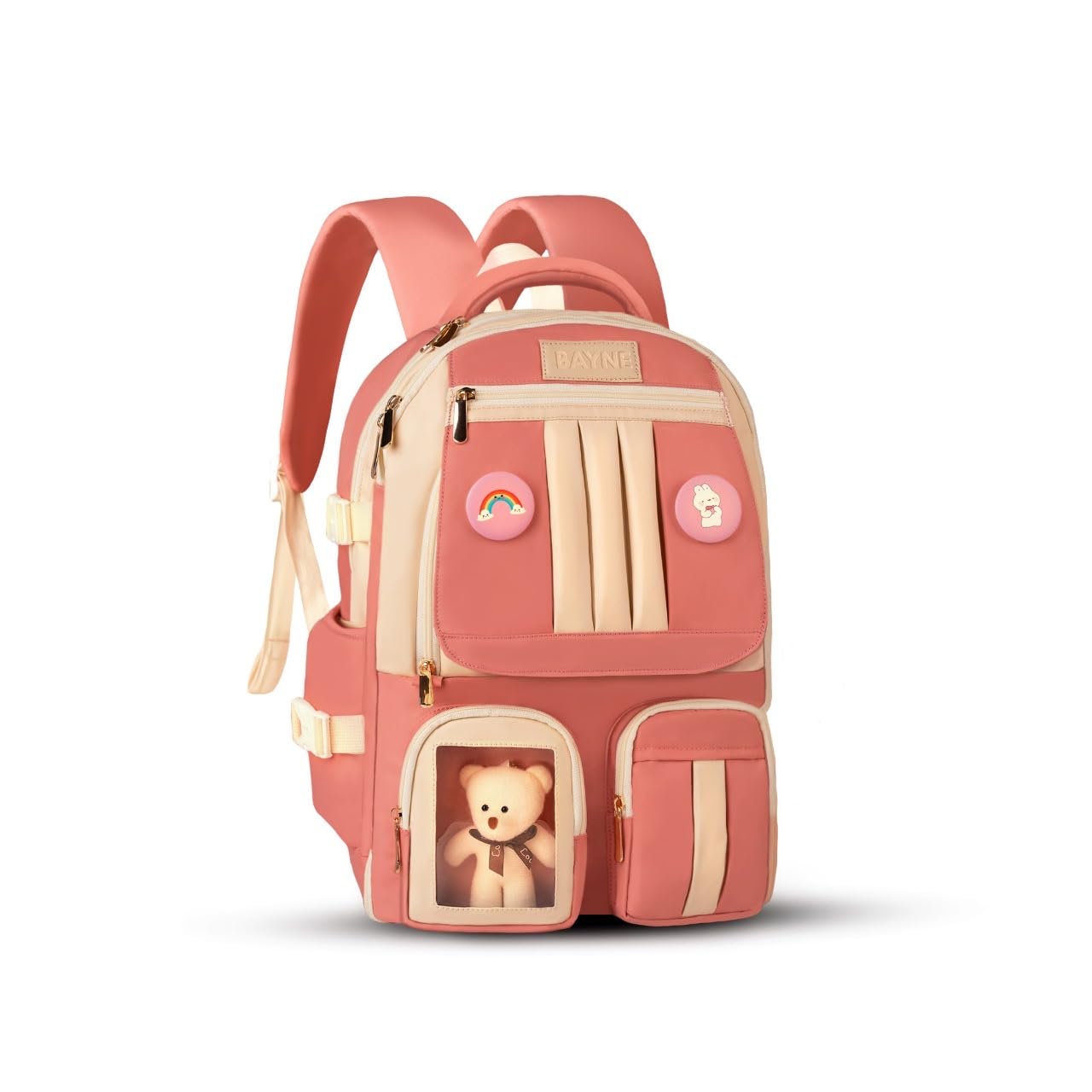 Kawaii School Backpack, Cute Bunny Backpack Aesthetics Large 16Inches Capacity Kids Bag,School Backpack for Girls, Multi-Pocket Nylon Kawaii Laptop School Bag-image-28
