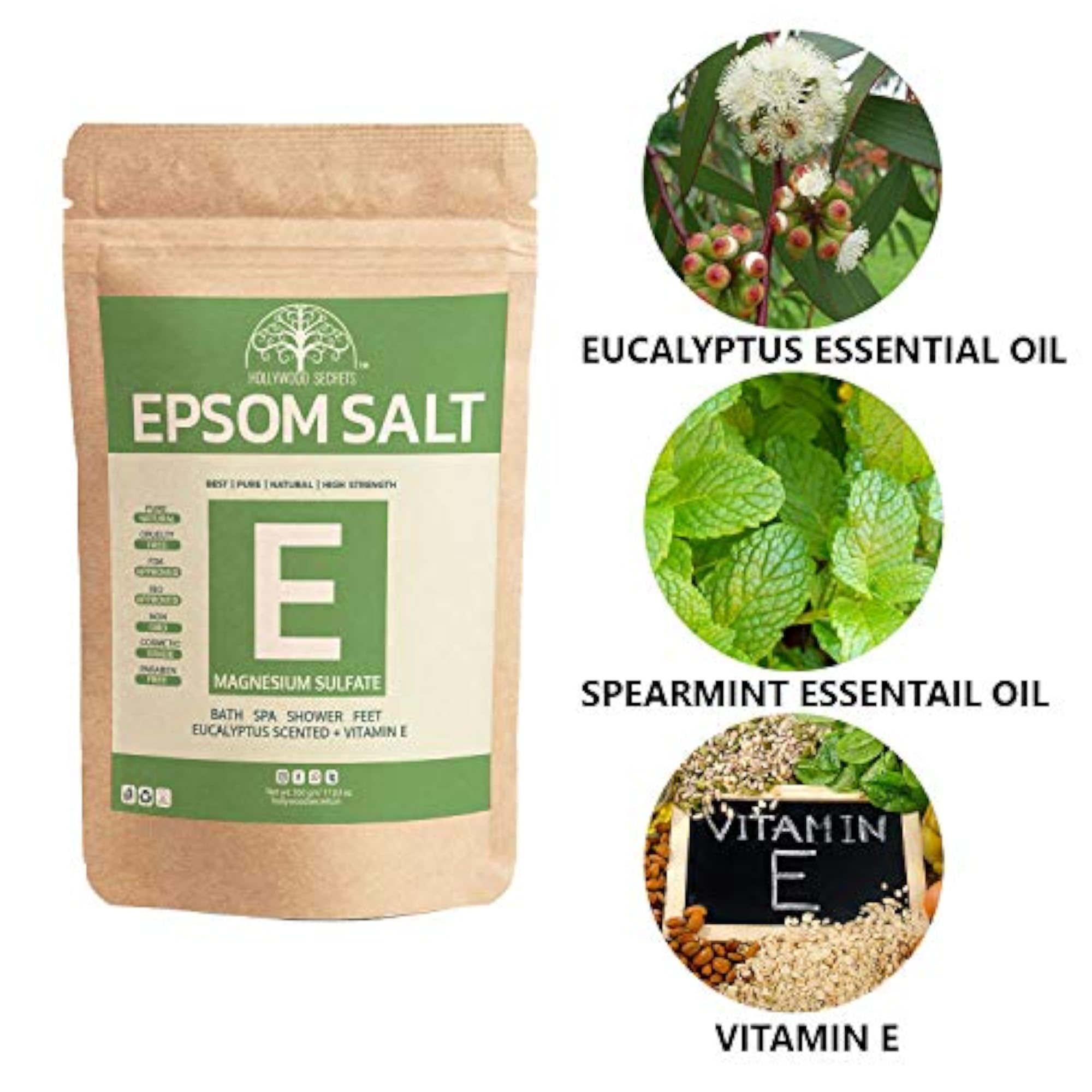 Epsom Salt Eucalyptus Scented with Vitamin E