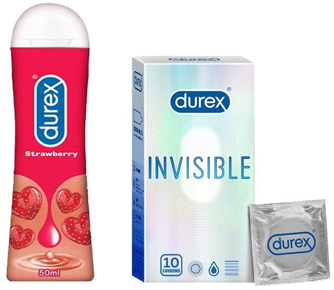 Durex Invisible Super Ultra Thin Condoms for Men – 10s and Durex Play Lubricant Gel, Saucy Strawberry - 50 ml-picture-18